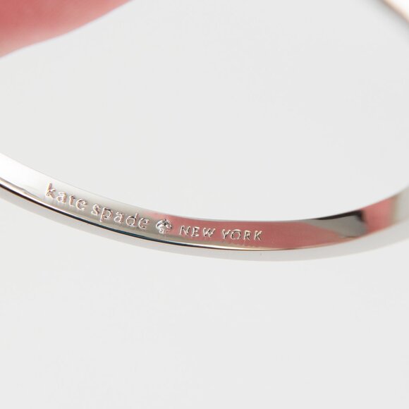 Kate Spade Skinny Mini Bow Bangle Bracelet Silver - Picture 3 of 6